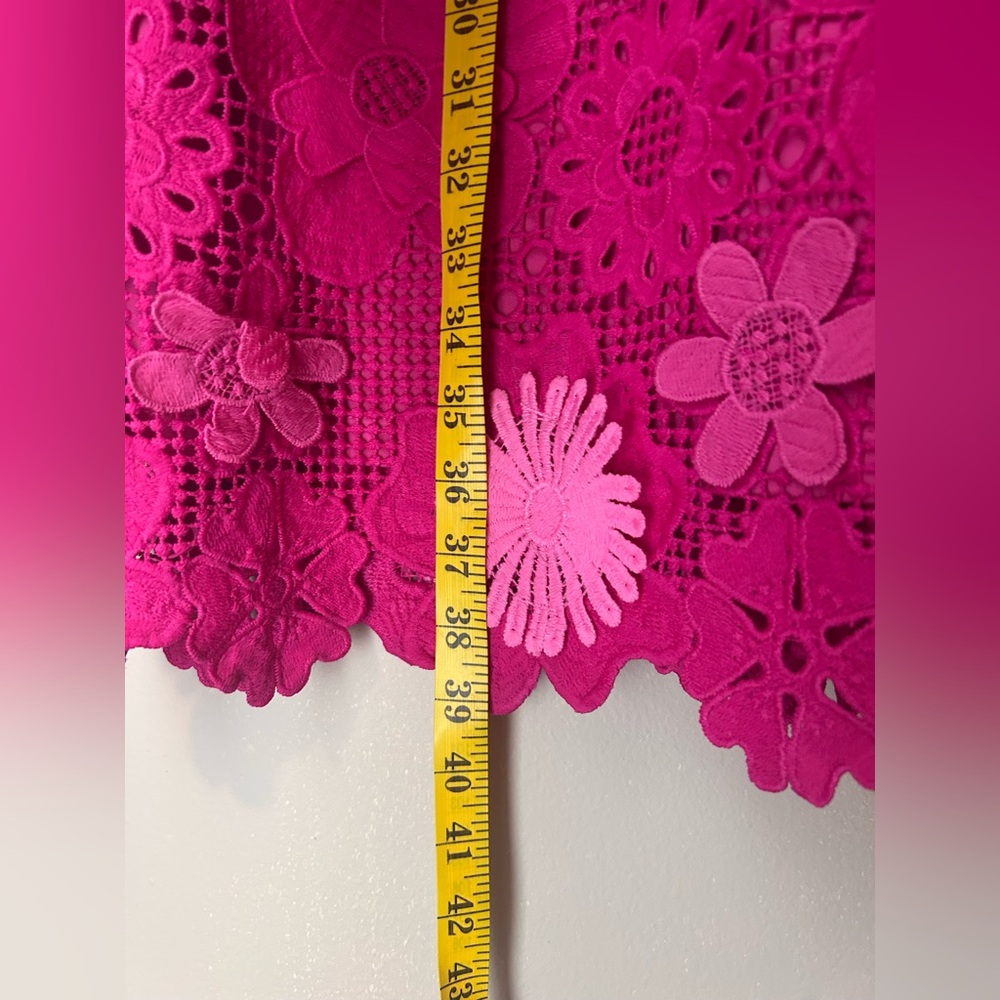 NWT Nina Leonard Sleeveless 3D Floral Lace Midi Dress Dragon Fruit Multi Size XL - Picture 13 of 13